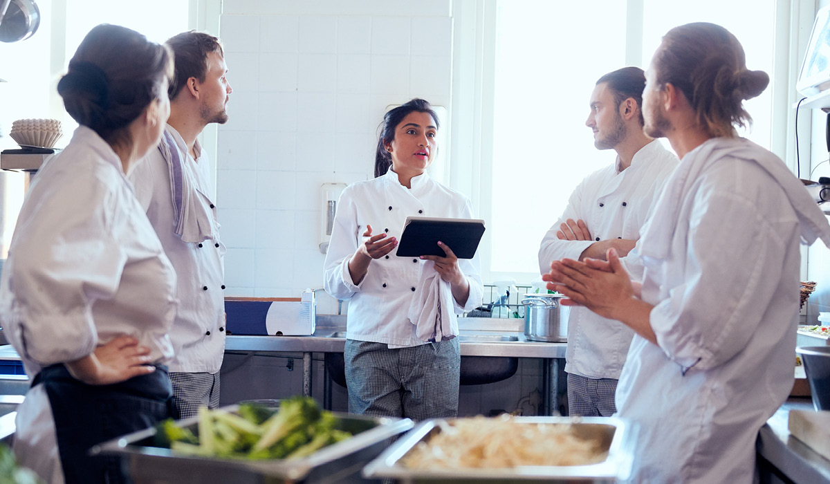 Group of chefs talking